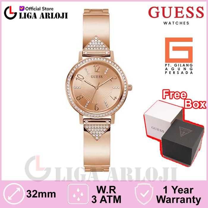 Guess Watches GW0474L3 Original TRI LUXE Jam Tangan Wanita Analog Rose