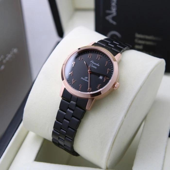 JAM TANGAN WANITA ALEXANDRE CHRISTIE AC1024 AC 1024 Black Rosegold