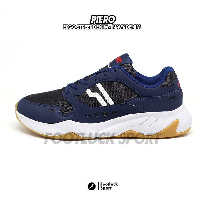 Sepatu Sneakers Piero Ergo Street Denim Navy Original