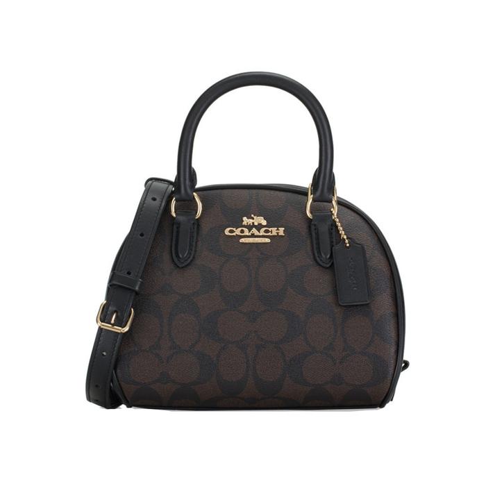 Coach CA591 Signature Sydney Satchel Brown Black