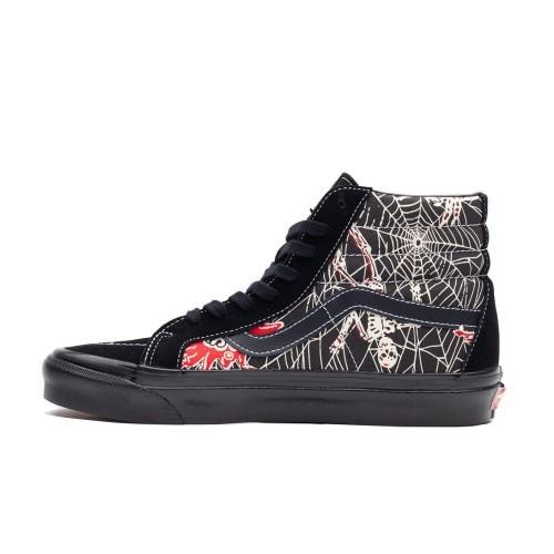 VANS SK8 HI 38 DX ANAHEIM FACTORY OG BLACK SPIDER WEB ORIGINAL RESMII