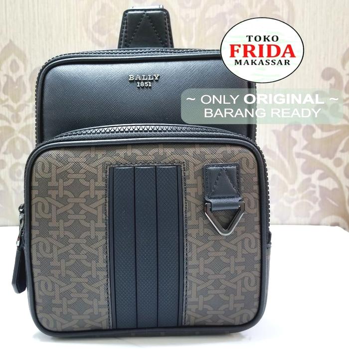 Bally Switzerland Original Men Waist Bag Art:Molko.STM 101 -Blk/Brown