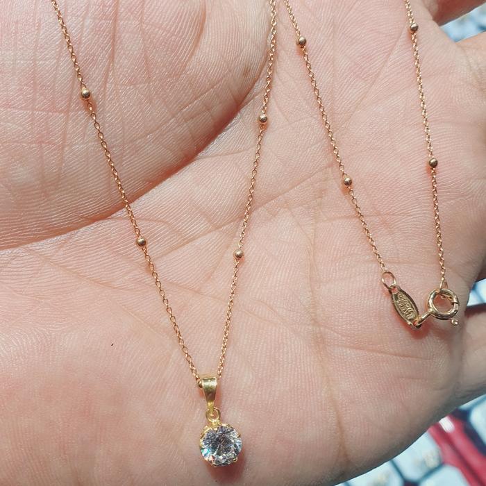 kalung + liontin emas asli kadar 375