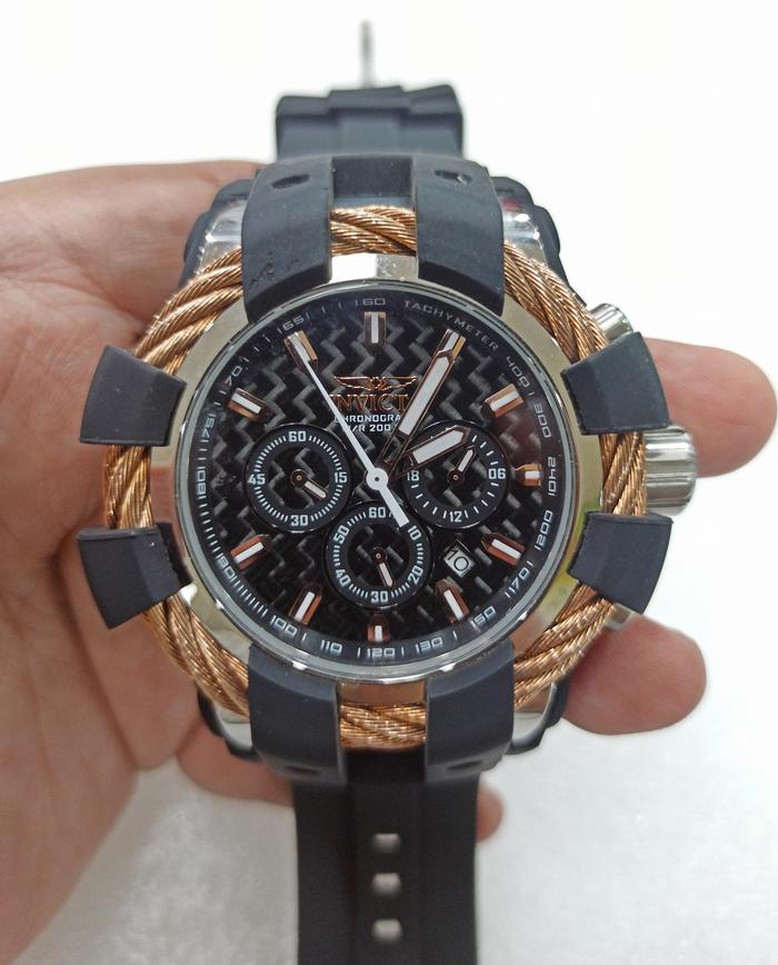 Jam Tangan Pria Invicta Bolt Sport 23859 Bracelet Silver Black Rubber