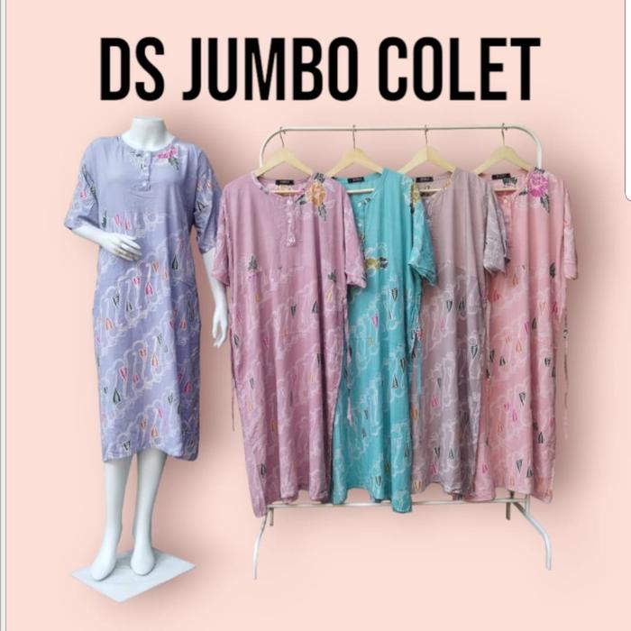 3.1#DASTER IBU Pendek selutut  BIG JUMBO 5L/6L BATIK merek RISNA pekalongan LD 140 kancing depan SOF