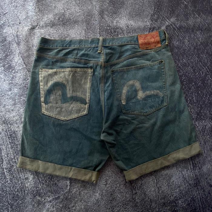 celana pendek selvedge evisu denim