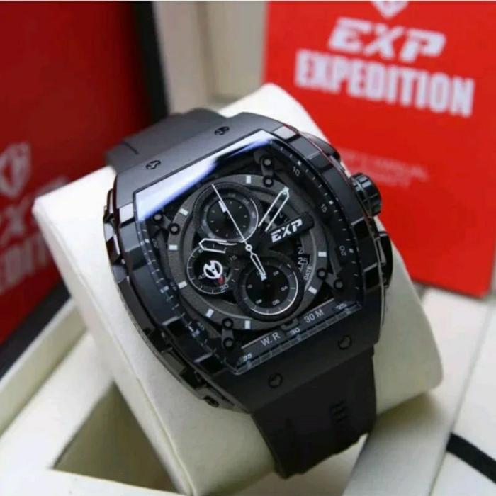 JAM TANGAN PRIA EXPEDITION E6782 E 6782 FULL BLACK ORIGINAL GARANSI RESMI