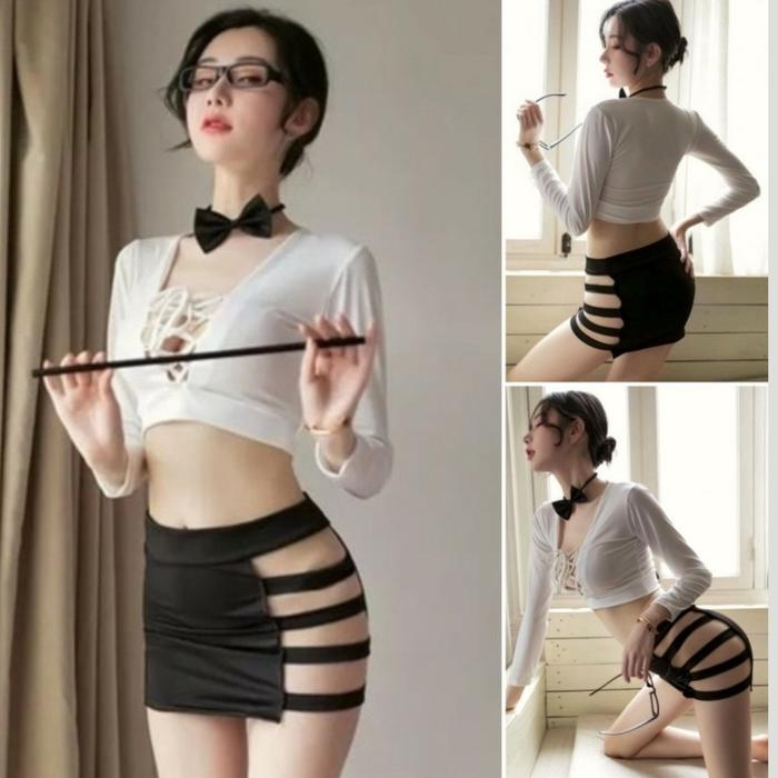 SEXY LINGERIE COSPLAY KOSTUM SEKERTARIS MURAH A0893WB