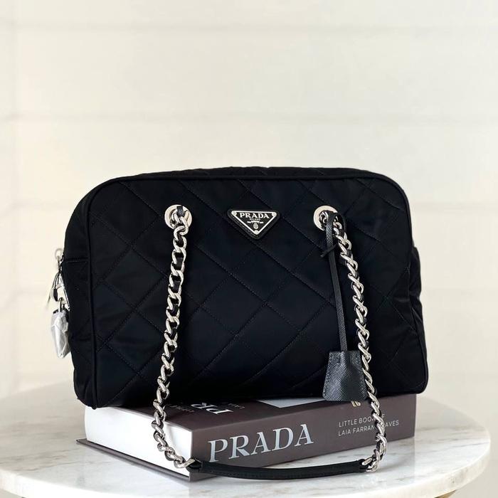 Original - Prada Impromptu Nylon Quilted Shoulder Bag Black