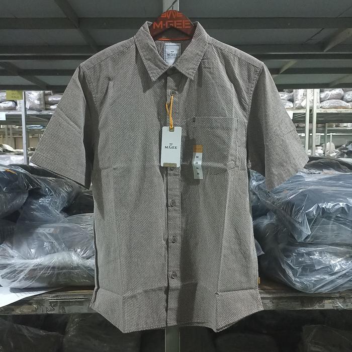 Kemeja lengan pendek motif Original MGEE ALTO C115 BROWN