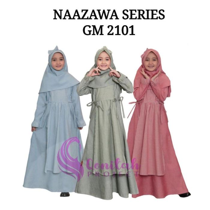 Qonitah Project Sarimbit SRK 2101 Naazawa Series Gamis Anak Keke