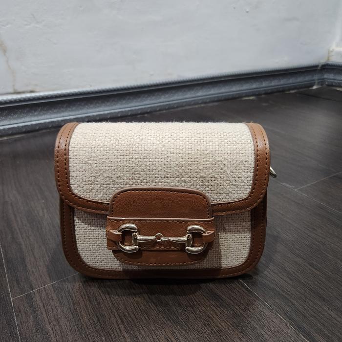 Tas SNY x Aita Christina Jackson Brown Canvas Mini Bag Wanita Original