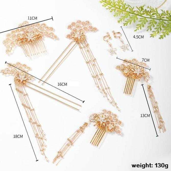 ,. SET HAIRPIECE TUSUK KONDE TRADISIONAL PENGANTIN CINA SANGJIT BRIDAL