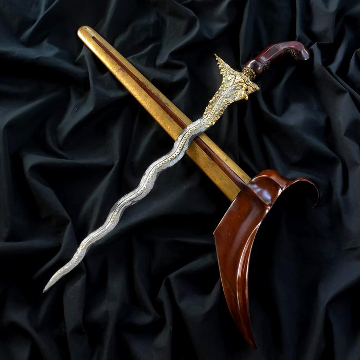 Keris Nogo Sosro Sabuk Inten Luk 11 Kinatah Emas Tangguh Mataram Sepuh