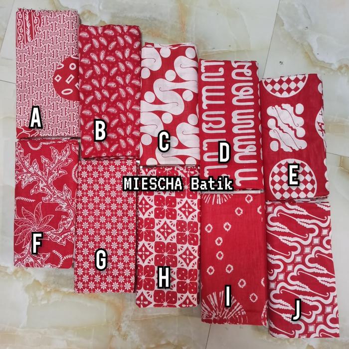 kain batik merah putih bahan batik Pekalongan batik katun PRSD