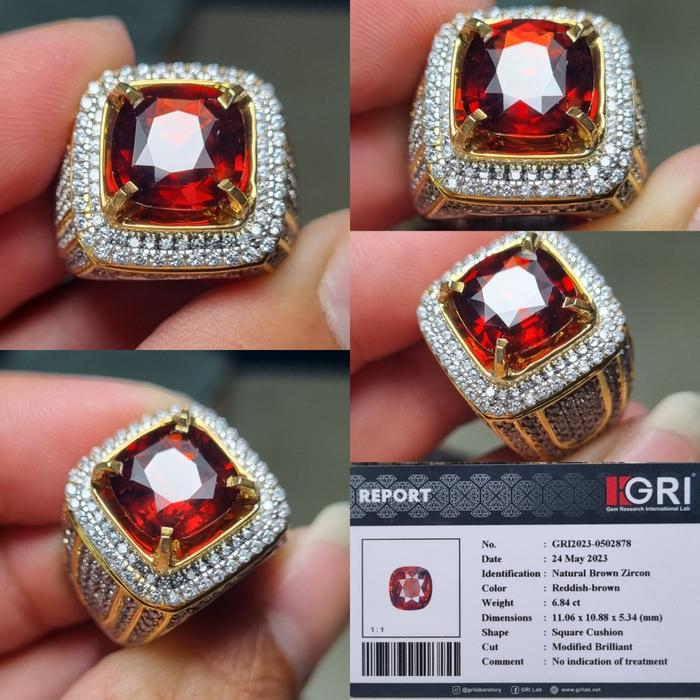Natural Brown Zircon 6.84ct memo GRI