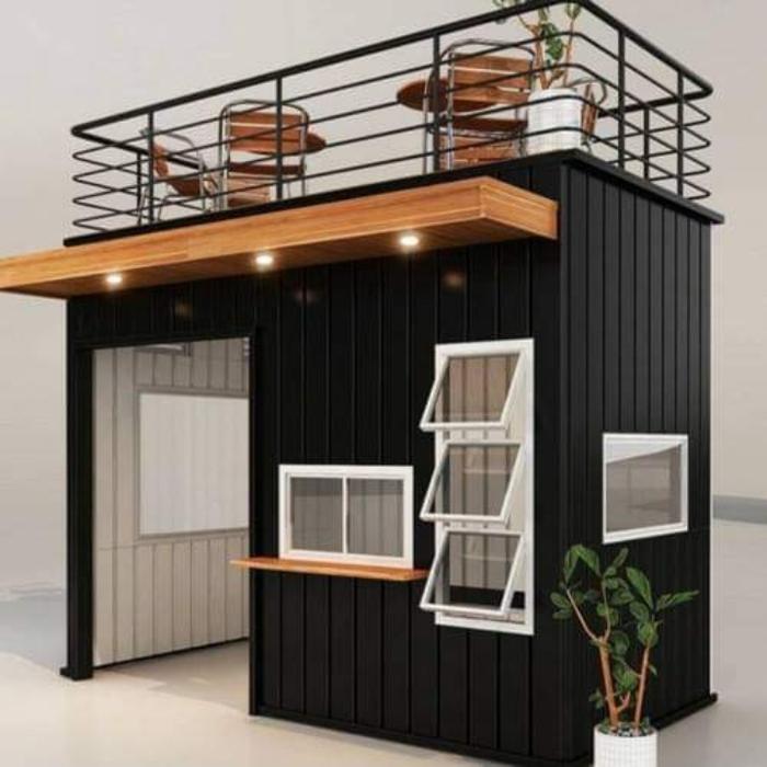 booth container/Cafe container custom / Cafe semi container #342
