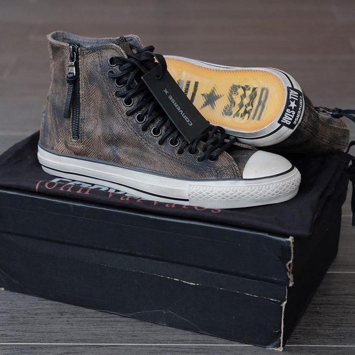 CONVERSE JOHN VARVATOS MULTIEYELET SNAKESKIN SIDE SHOES ZIPPER