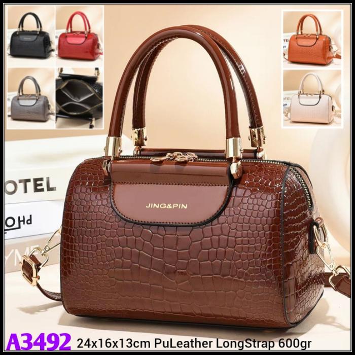 Gij. A3492 Tas Selempang Wanita Import 1kg2 CROCO JING&PIN SPEEDY BAG