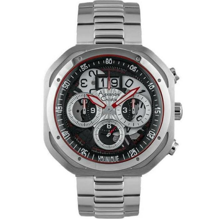 Jam Tangan Pria Alexandre Christie AC6468  AC 6468 Silver Black Original
