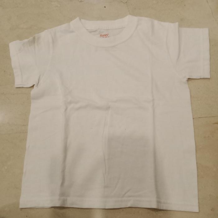 Preloved Kaos anak polos white Hanes XS