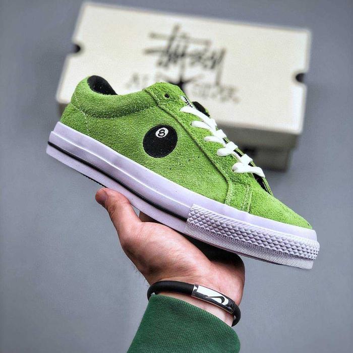 Sepatu Sneakers Converse One Star Pro Ox Low 8 Ball Green X Stussy