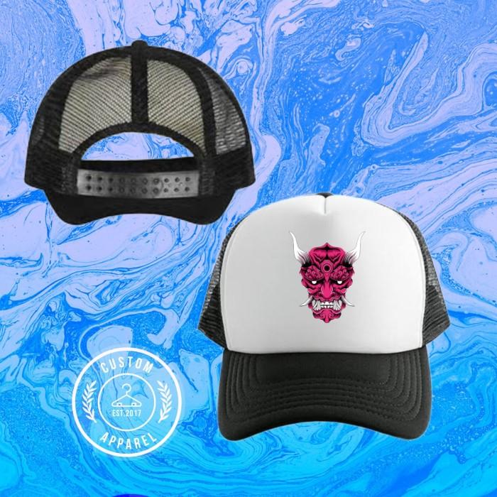 Topi Trucker Hat - Samurai Japanes Oni Mask