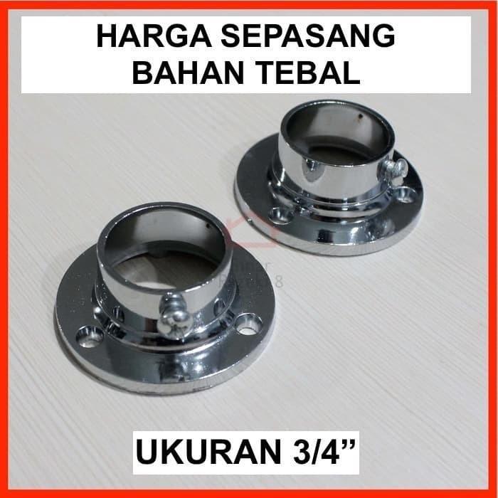 Bracket Topi 3/4" inch 19 mm - Braket Penyangga Pipa Stainless Bulat