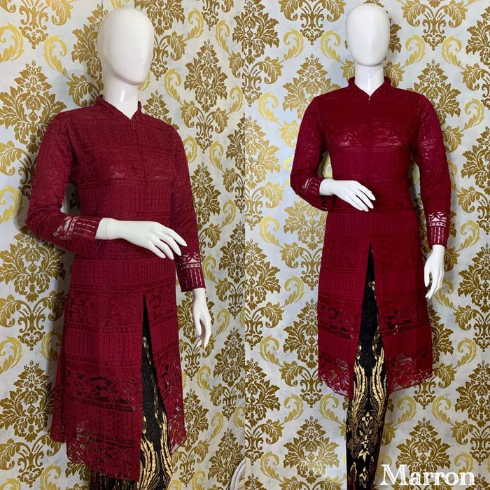set kebaya tunik brokat busui friendly abaya tunik kurung