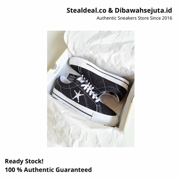 CONVERSE ONE STAR HEMP STUSSY BLACK WHITE