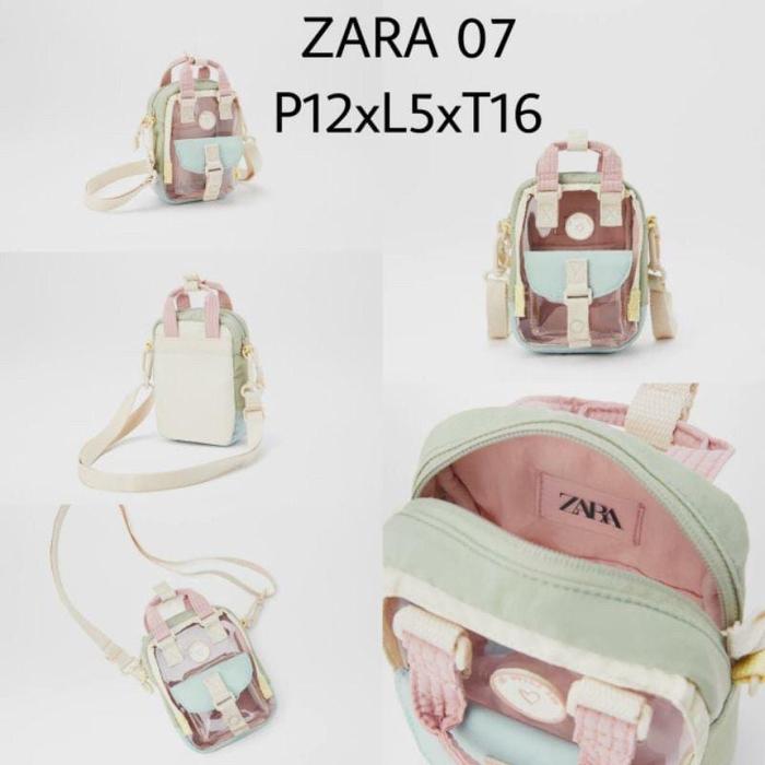 zara mini sling bag vinyl transparant
