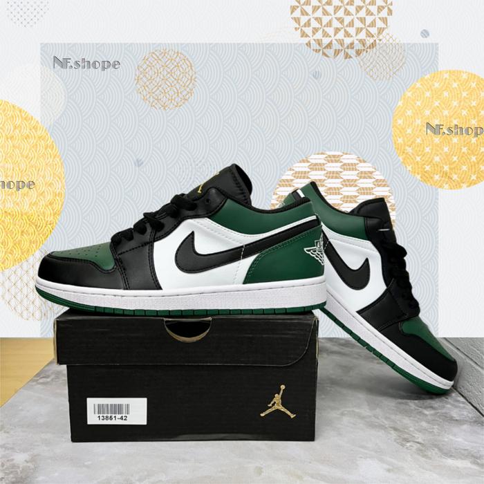 Sepatu Jordan 1 Low Green Toe Nobel Green White - Black Pollen