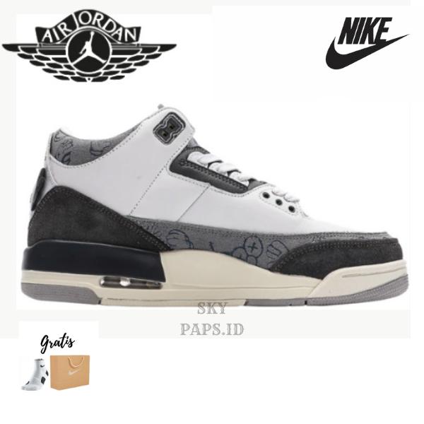 Sepatu Air Jordan 3 X Kaws White Grey BNIB Original