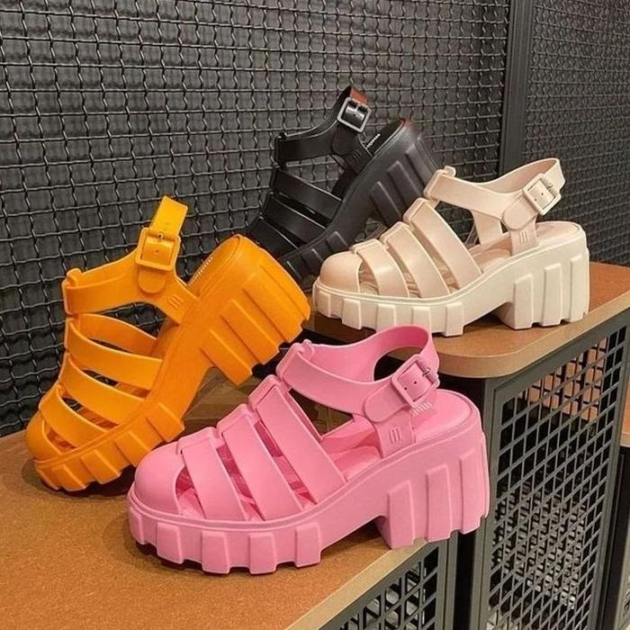 SEPATU WANITA MELISSA MEGAN SHOES PLATFORM AD JELLY SANDAL HEELS PREMIUM 35-39