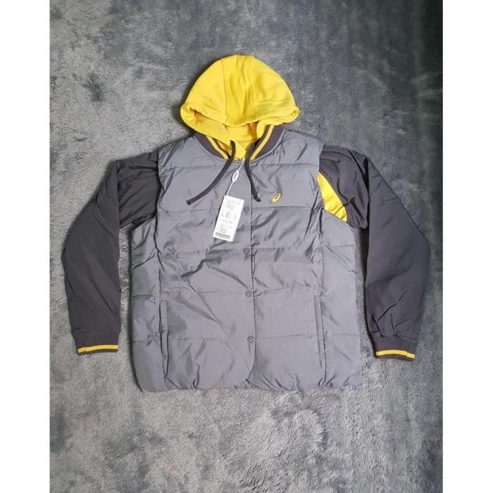 Jaket Hoodie Vest Asics Knit Trainer 2in1 ORIGINAL Grey