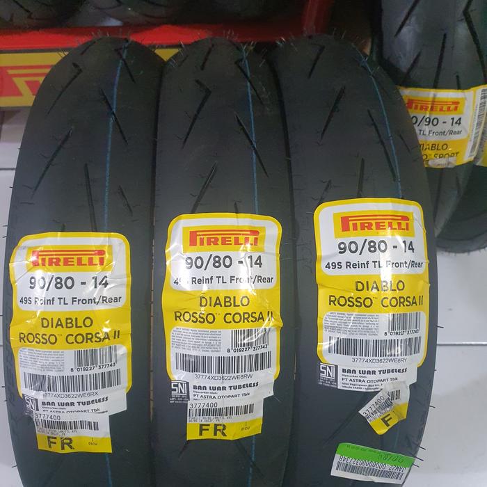Ring 14 PIRELLI Soft Compound Diablo Rosso Corsa II Tubeless Ban Balap
