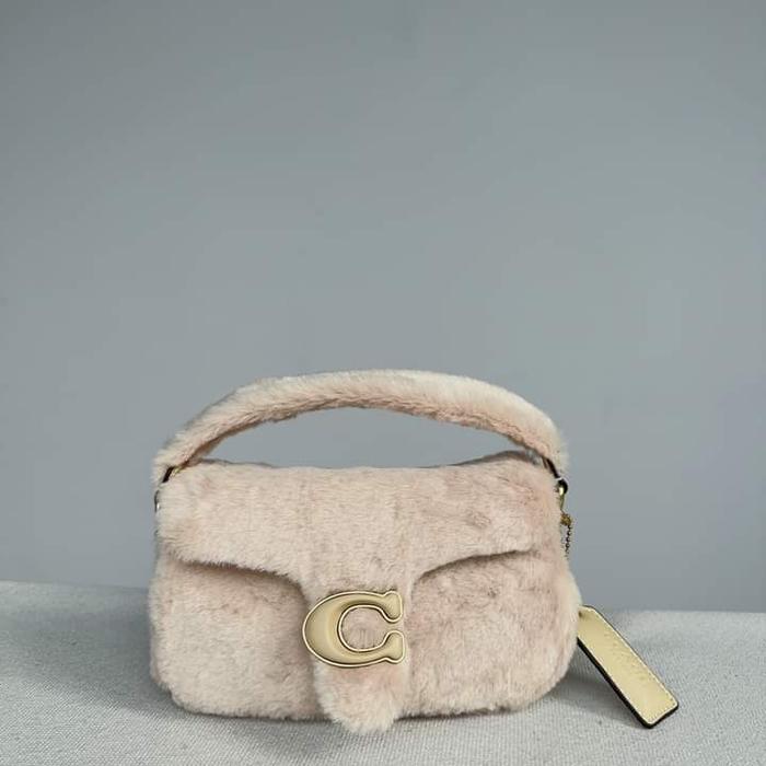 TAS Coach CC444 Pillow Tabby Shoulder Bag In Shearling Warm Neutral