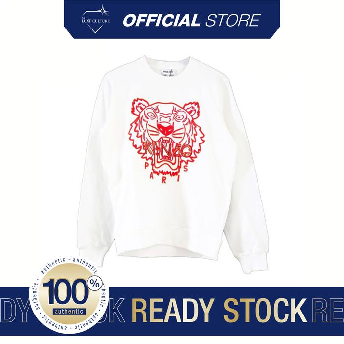 Kenzo Tiger Red White Crewneck / Cewneck Branded Original