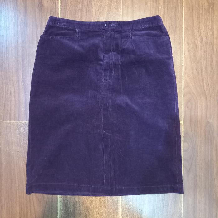 Skirt/Rok Corduroy Uniqlo Purple Prelove