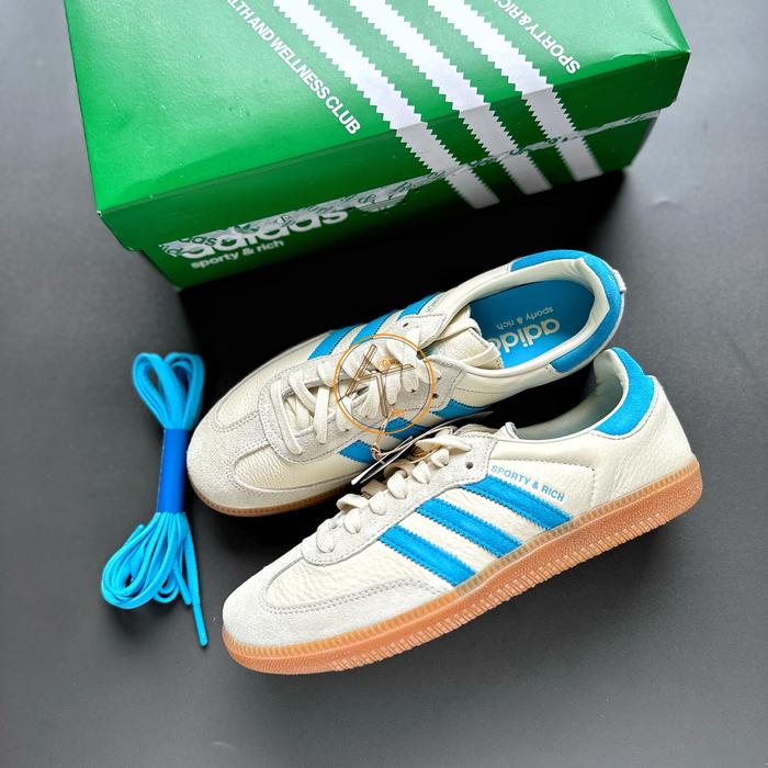 Adidas Samba OG Sporty & Rich Cream Blue / Sporty and Rich / IE7096