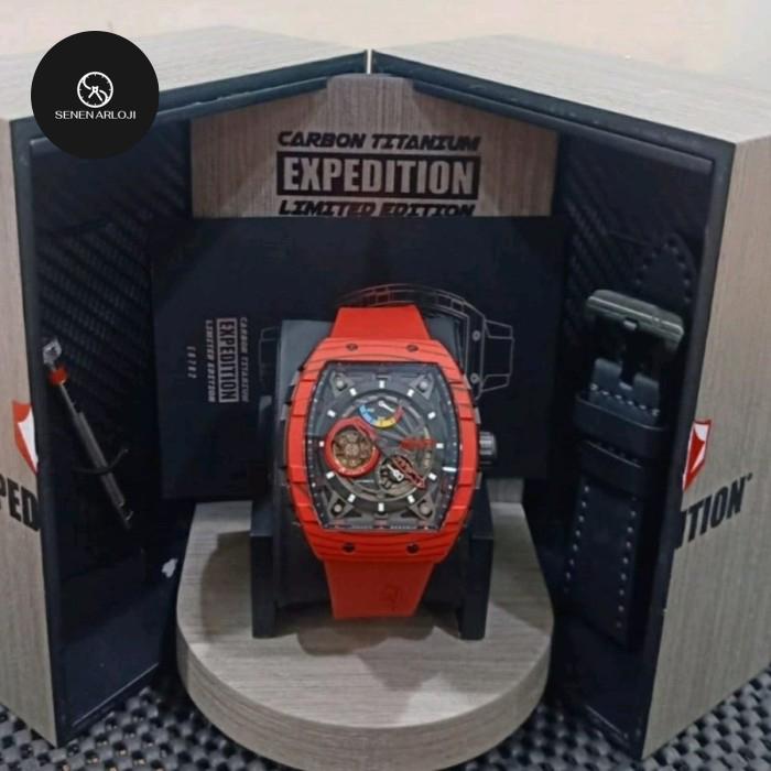 EXPEDITION EXP 6782 / 6782 - JAM TANGAN PRIA CARBON LIMITED - RED