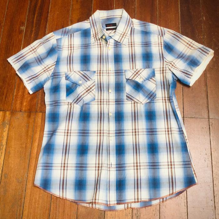 PRELOVED ZARA MAN SHIRT/KEMEJA LENGAN PENDEK PRIA/KEMEJA KOTAK-KOTAK