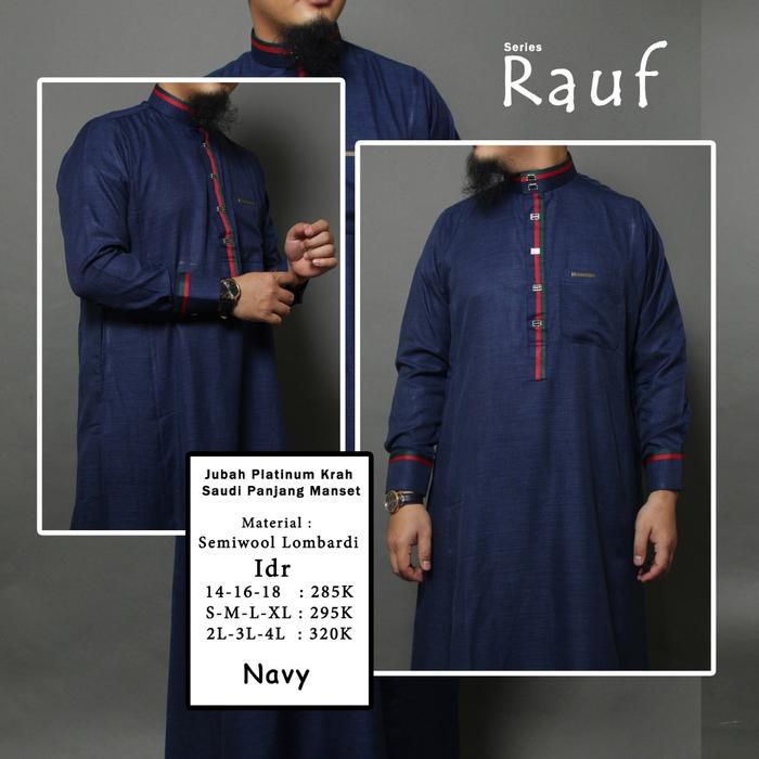 jubah pria lengan panjang al amwa platinum gucci manset semi wol