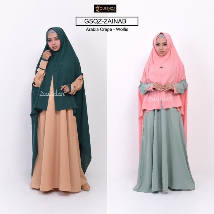 Zainab Dress Muslimah Gamis Set Syari Zainab Series By Queenza Zayidan