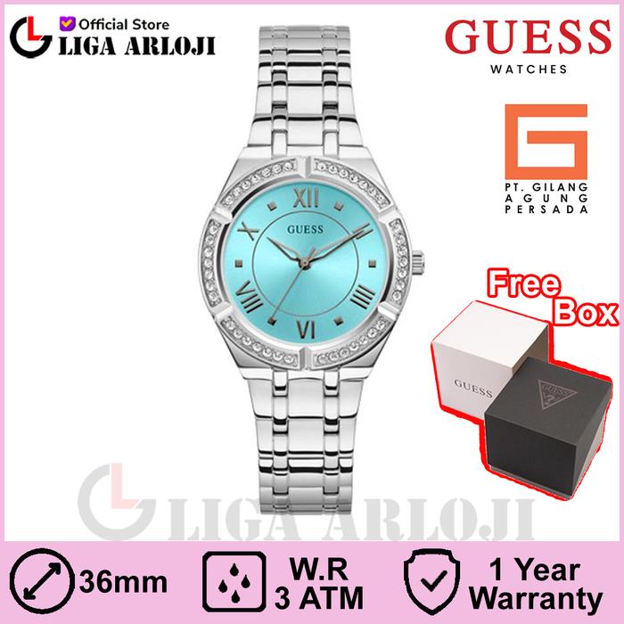 GUESS GW0033L7 Original COSMO Jam Tangan Wanita Analog Silver
