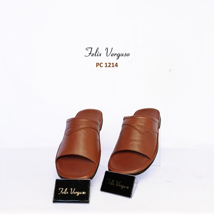SANDAL KULIT PRIA FELIX VERGUSO - PC 1214 BROWN