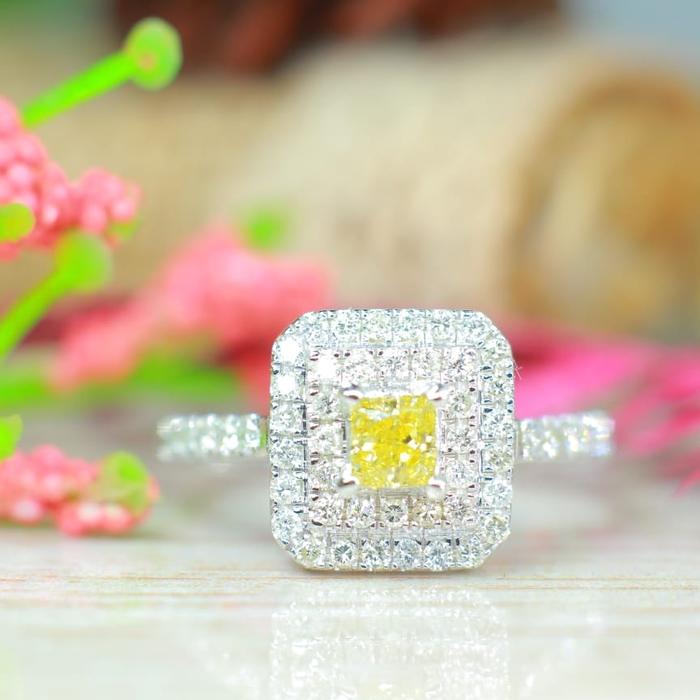 natural berlian fancy yellow (banjar) ring WG40% full berlian eropa