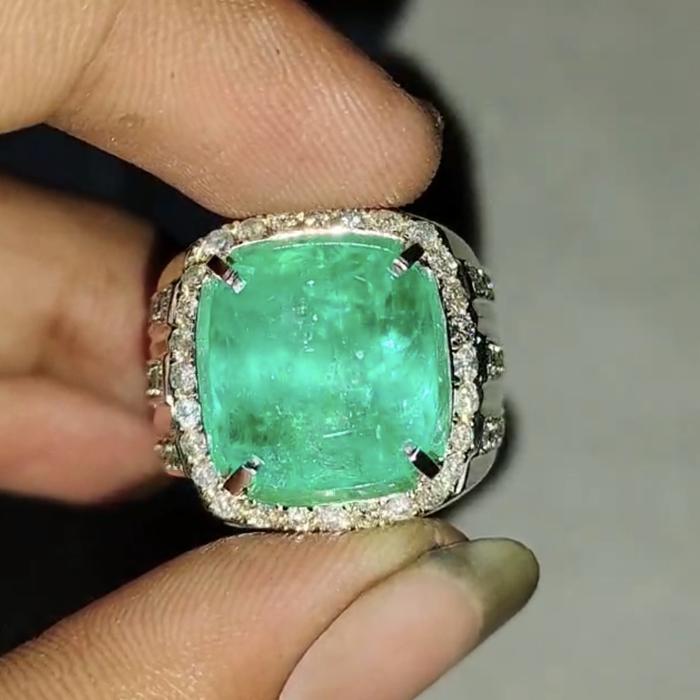 Natural zamrud colombia 10 crt memo GRI Ring Gold Diamond