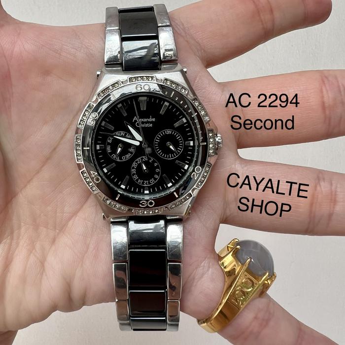 Alexandre Christie AC 2294 Silver Black Hitam Second Bekas