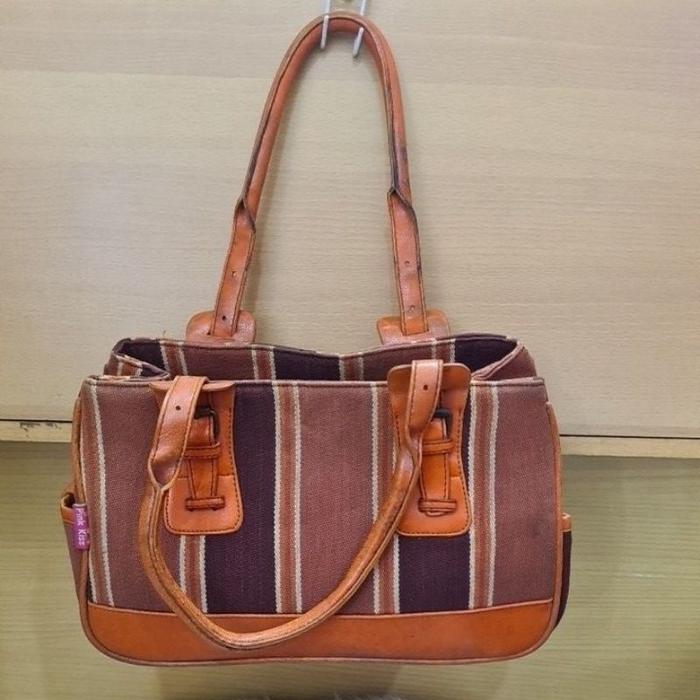 TAS KULIT KANVAS PINK KISS ORI